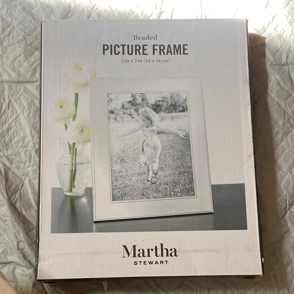 Martha Stewart Silver Beaded Picture Frame